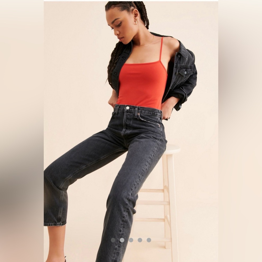Agolde wyman mid rise black jeans